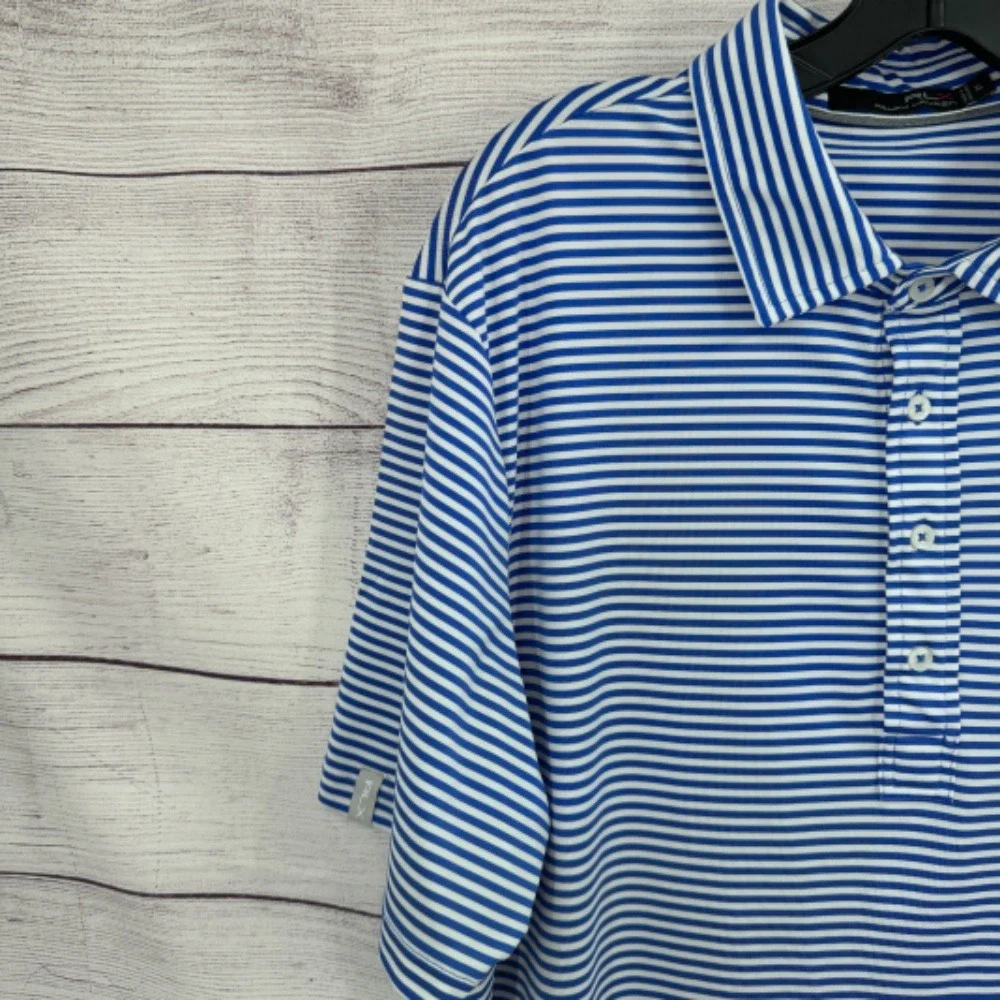 RLX Ralph Lauren‎ Golf Polo Shirt Striped Performance Stretch XL Summer